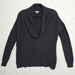 Lilla P Pullover Sweater Size Small Black Long Sleeve Cowl Neck Womens